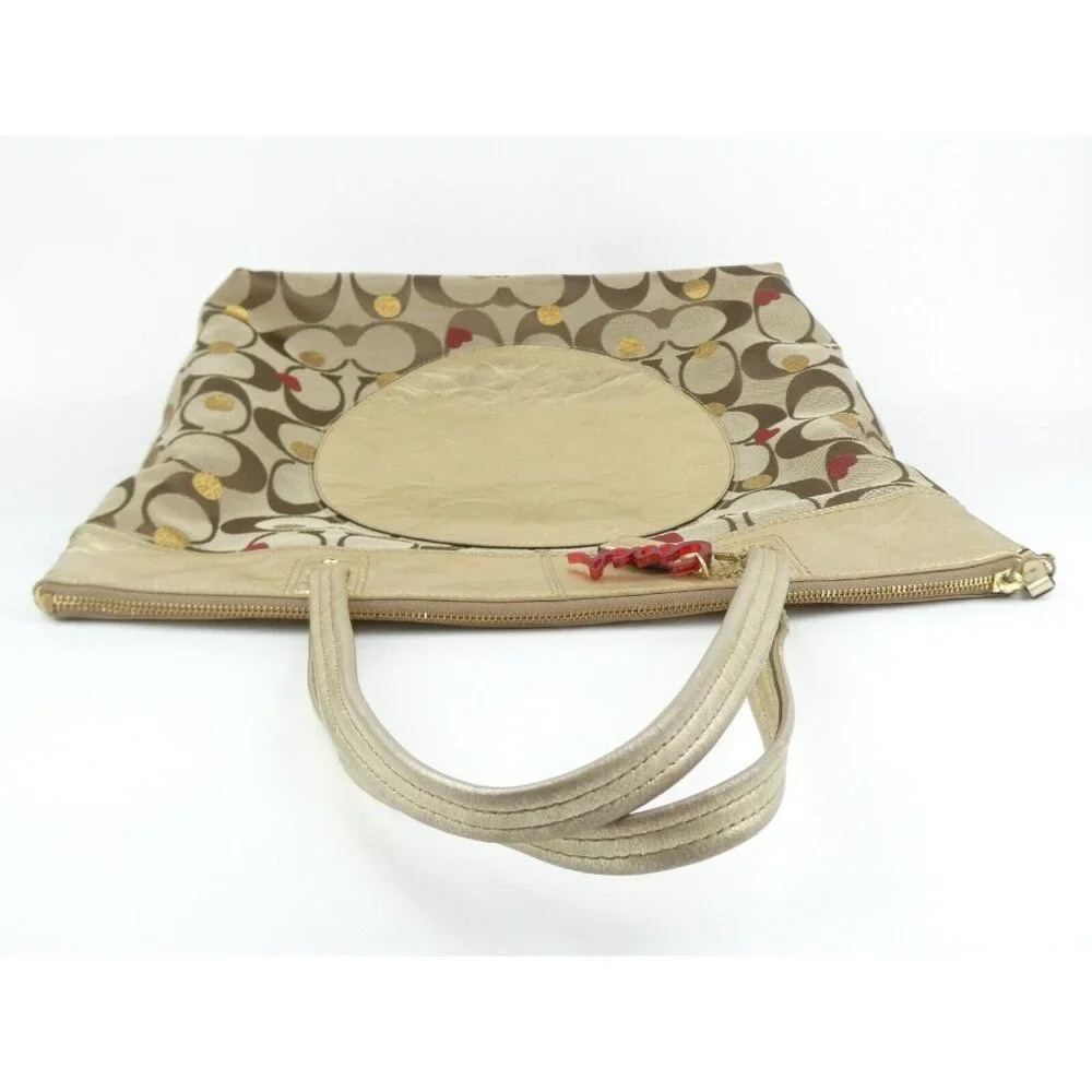 Coach Laura Signature Khaki Secret Admirer Tote F18870